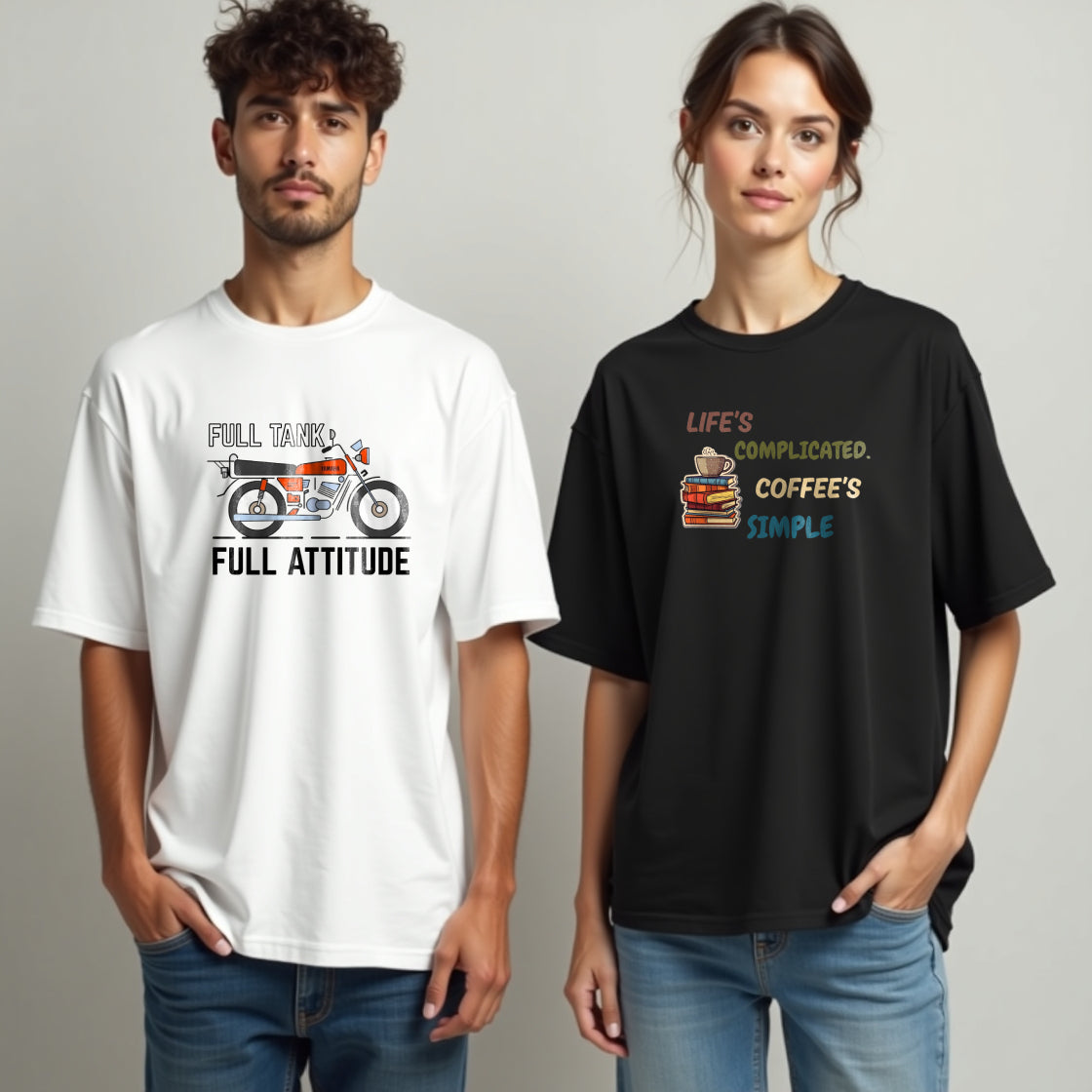 Fuel & Freedom: Coffee Meets Road-Unisex Oversized t-shirts