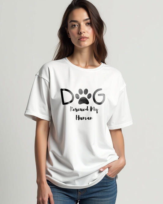 “Dog Rescued My Human” – Pawfect Love Tee