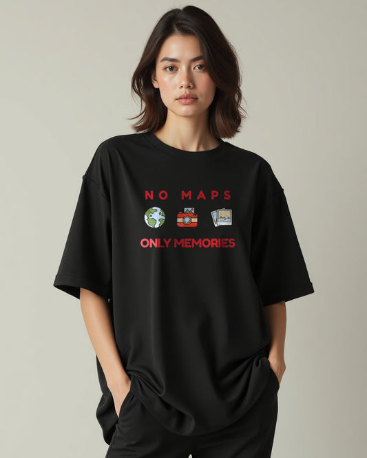 “No Maps, Only Memories” Oversized Travel Tee"