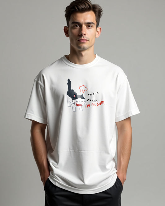 “Talk to My Cat” Oversized Attitude Tee"
