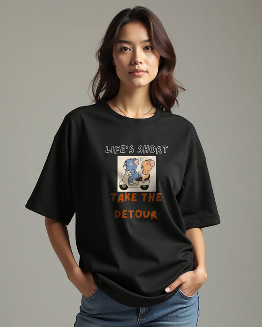 “Take The Detour” Oversized Scooter Ride Tee"