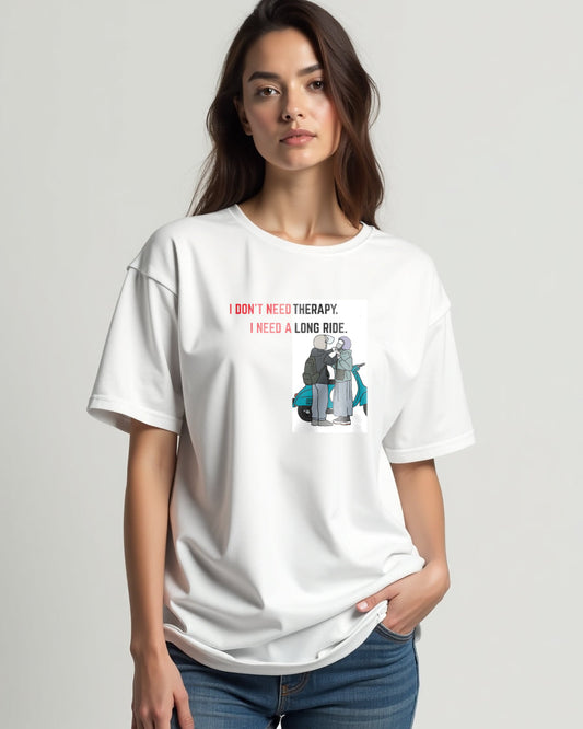 “Ride My Therapy” – Oversized Couple Scooter Tee"