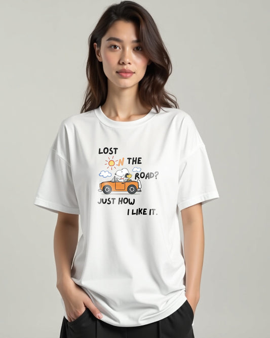 “Lost On The Road” Oversized Chill Ride Tee"