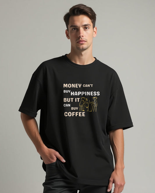 “Caffeine Over Capital” – Oversized Coffee Mood Tee"