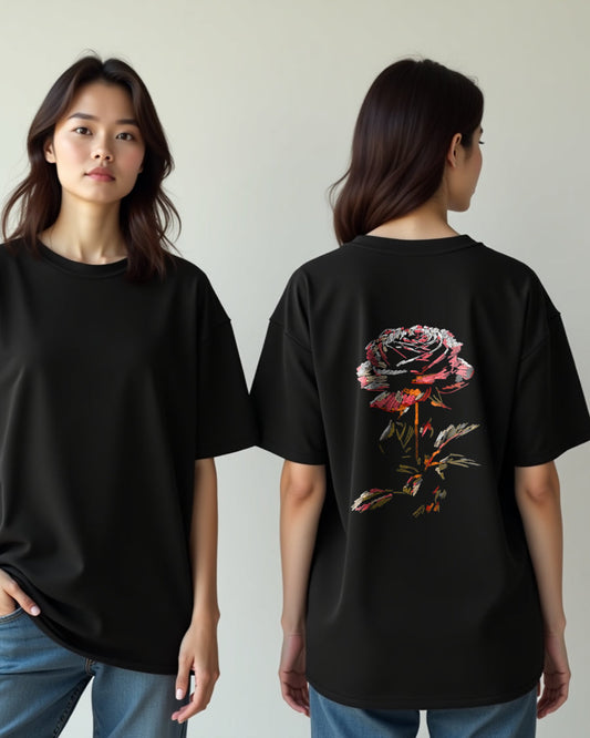 “Sketch in Bloom – Raw Rose Tee”